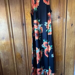 Floral Maxi Dress with Sunflower Print